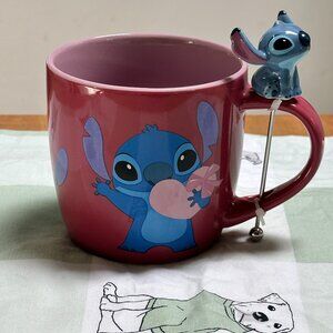 Stitch Holding Heart Mug